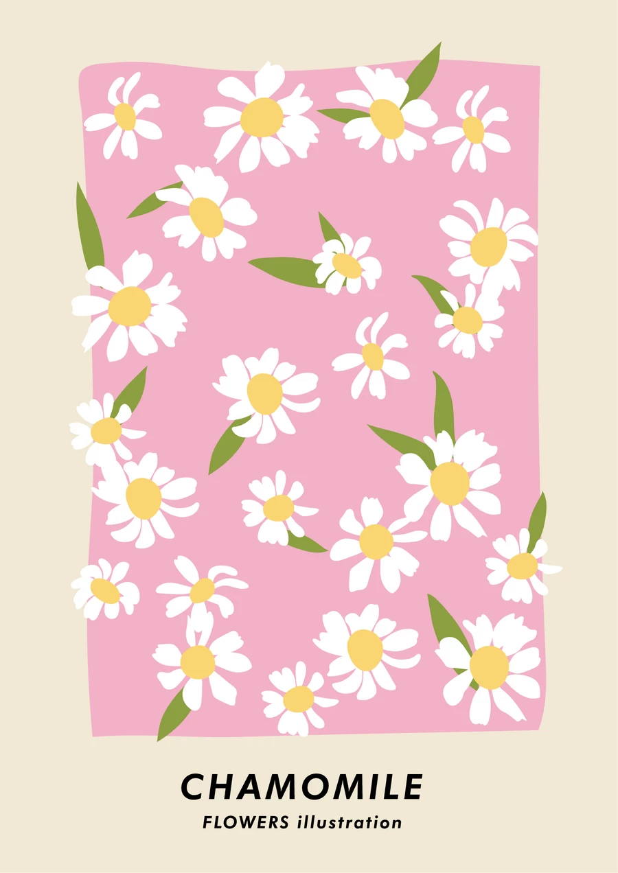 手绘小清新北欧花朵植物花卉插画海报封面画芯装饰AI矢量设计素材【022】